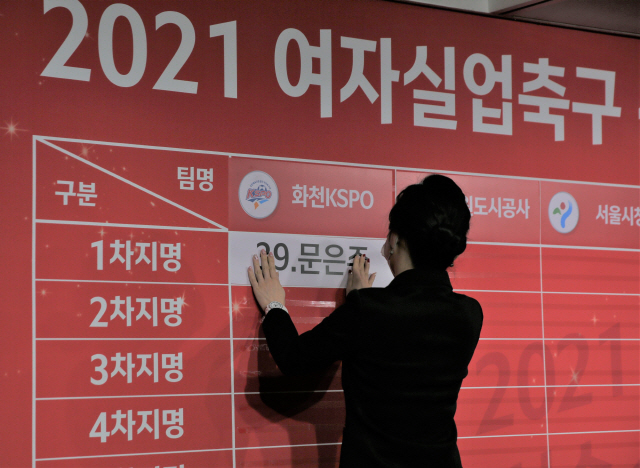 KSPO 여자축구팀 2021 신인 드래프트에서 기대주 문은주 지명