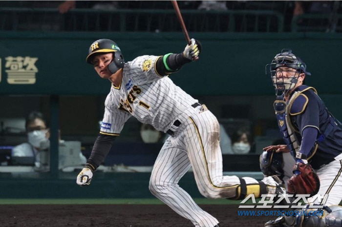 타격감 시퍼렇게 살아있었네…한신 우승 주역 모리시타 일본대표팀 첫 홈런 2타점, 재팬시리즈 7타점 신인 신기록