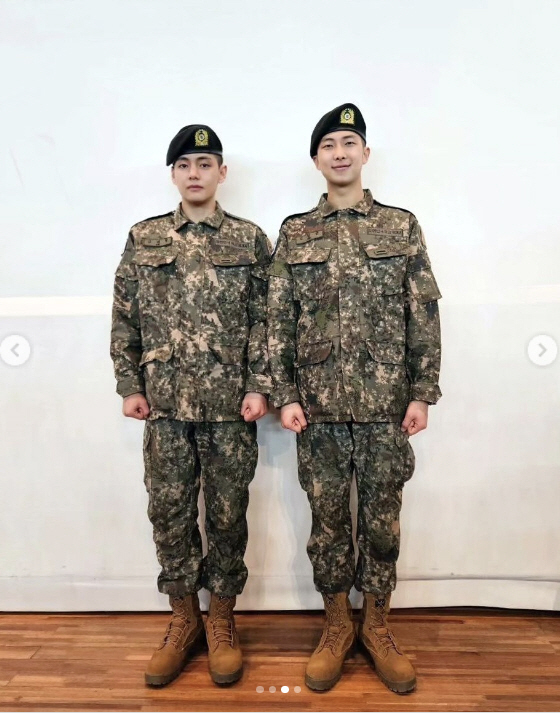 BTS 뷔, 군사경찰단 됐다...춘천 쌍용부대 자대 배치 완료