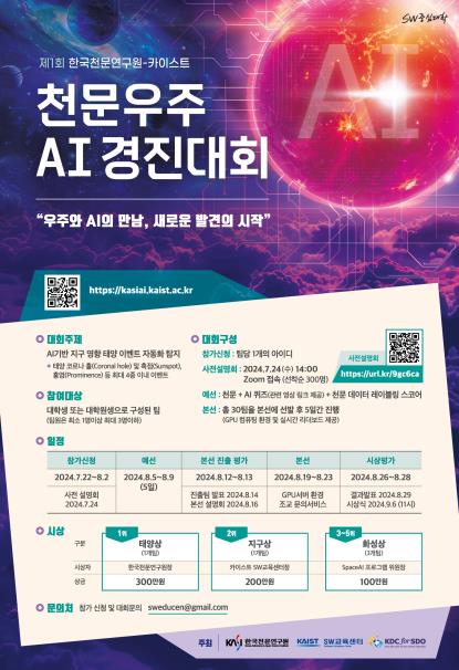 천문연구원·KAIST, 제1회 천문우주 AI 경진대회 개최